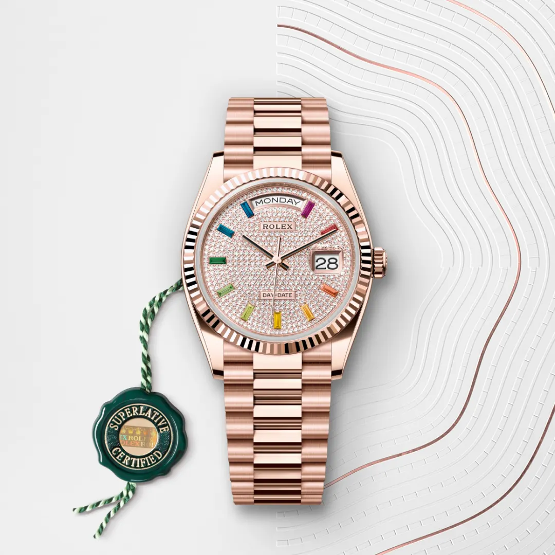 Rolex Day-Date 36 en Or Everose 18 ct M128235-0039 chez Raynal