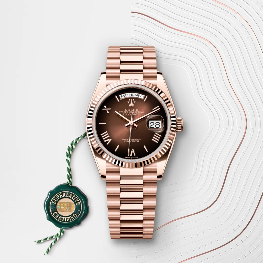 Rolex Day-Date 36 en Or Everose 18 ct M128235-0075 chez Dorise Joaillier