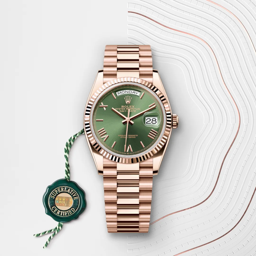 Rolex Day-Date 36 en Or Everose 18 ct M128235-0089 chez Hall of Time