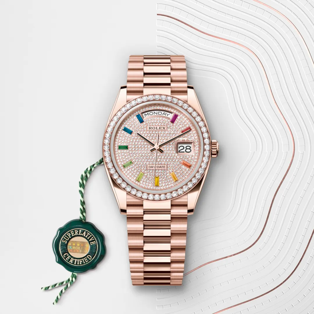 Rolex Day-Date 36 en Or Everose 18 ct M128345RBR-0042 chez Raynal