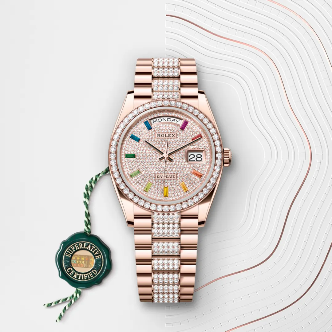 Rolex Day-Date 36 en Or Everose 18 ct M128345RBR-0043 chez Raynal