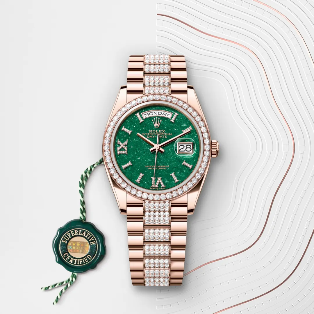 Rolex Day-Date 36 en Or Everose 18 ct M128345RBR-0069 chez Raynal