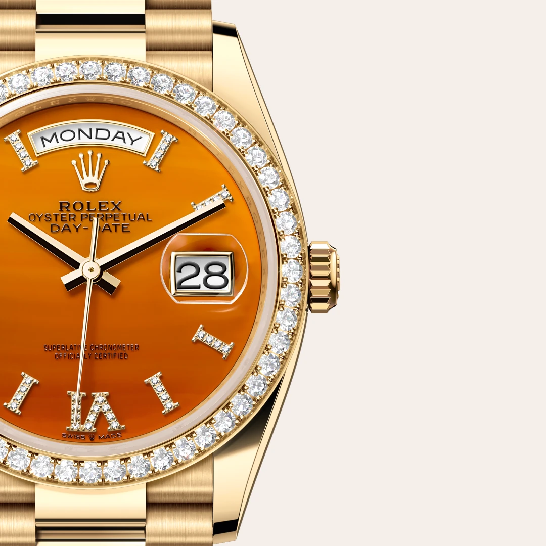 Rolex Day-Date 36 in 18 ct yellow gold M128348RBR-0049 at Boutique Rolex Genève