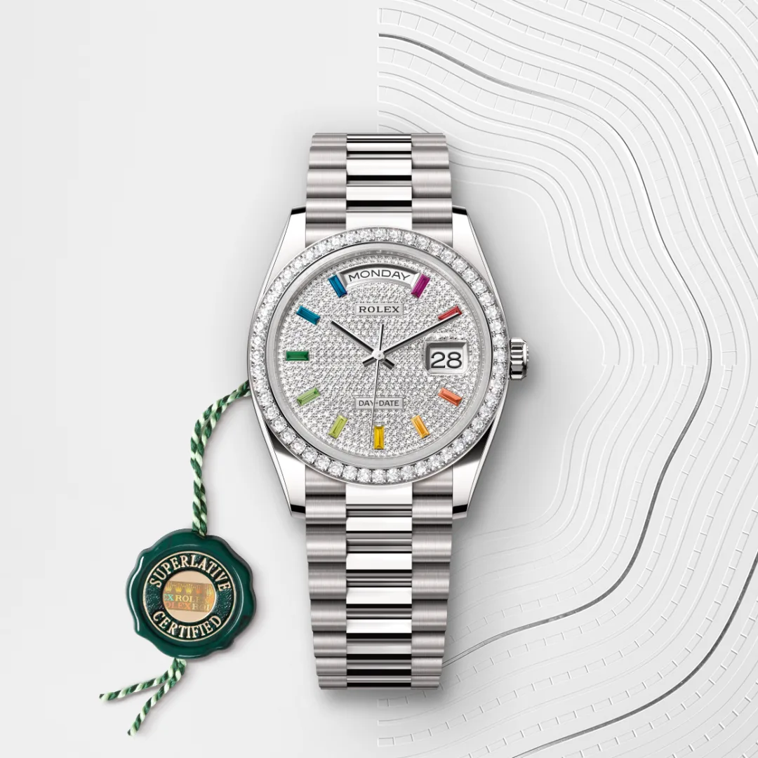 Rolex Day-Date 36 en Or gris 18 ct M128349RBR-0006 chez Dubail