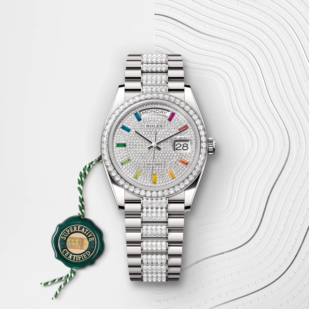 Rolex Day-Date 36 en Or gris 18 ct M128349RBR-0012 chez Raynal