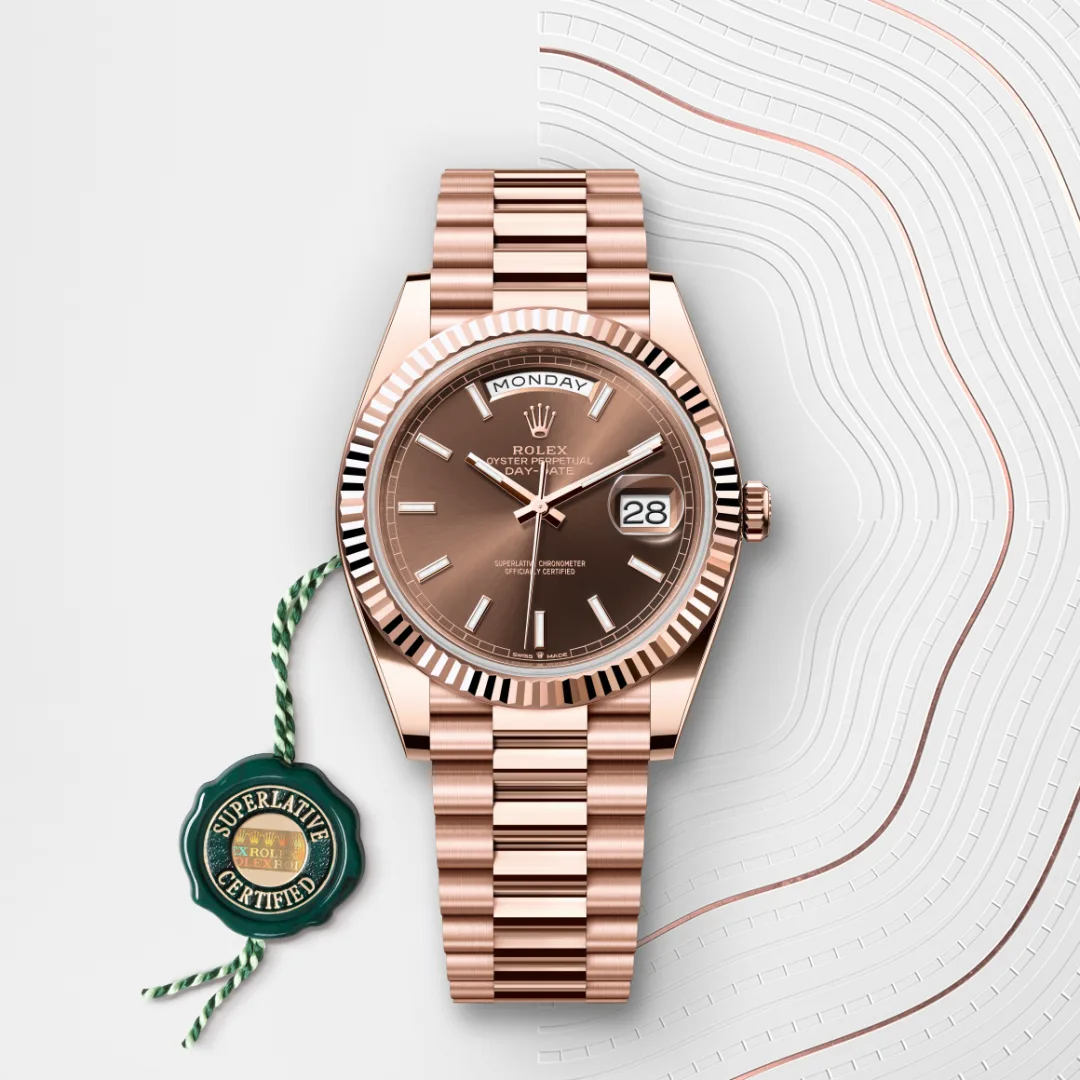 Rolex Day-Date 40 in 18 ct Everose gold M228235-0053 at Lassaussois