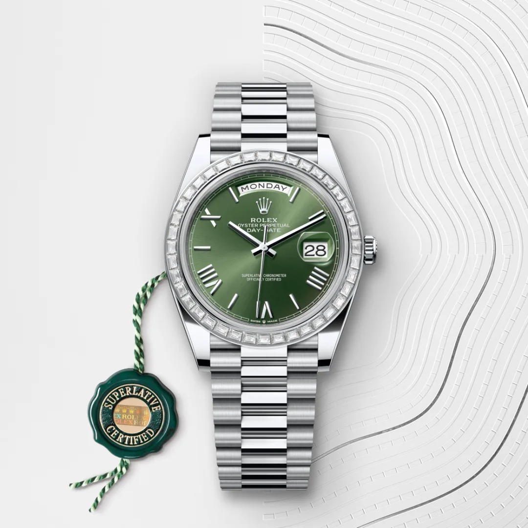 Rolex Day-Date 40 en Platine M228396TBR-0020 chez Dubail