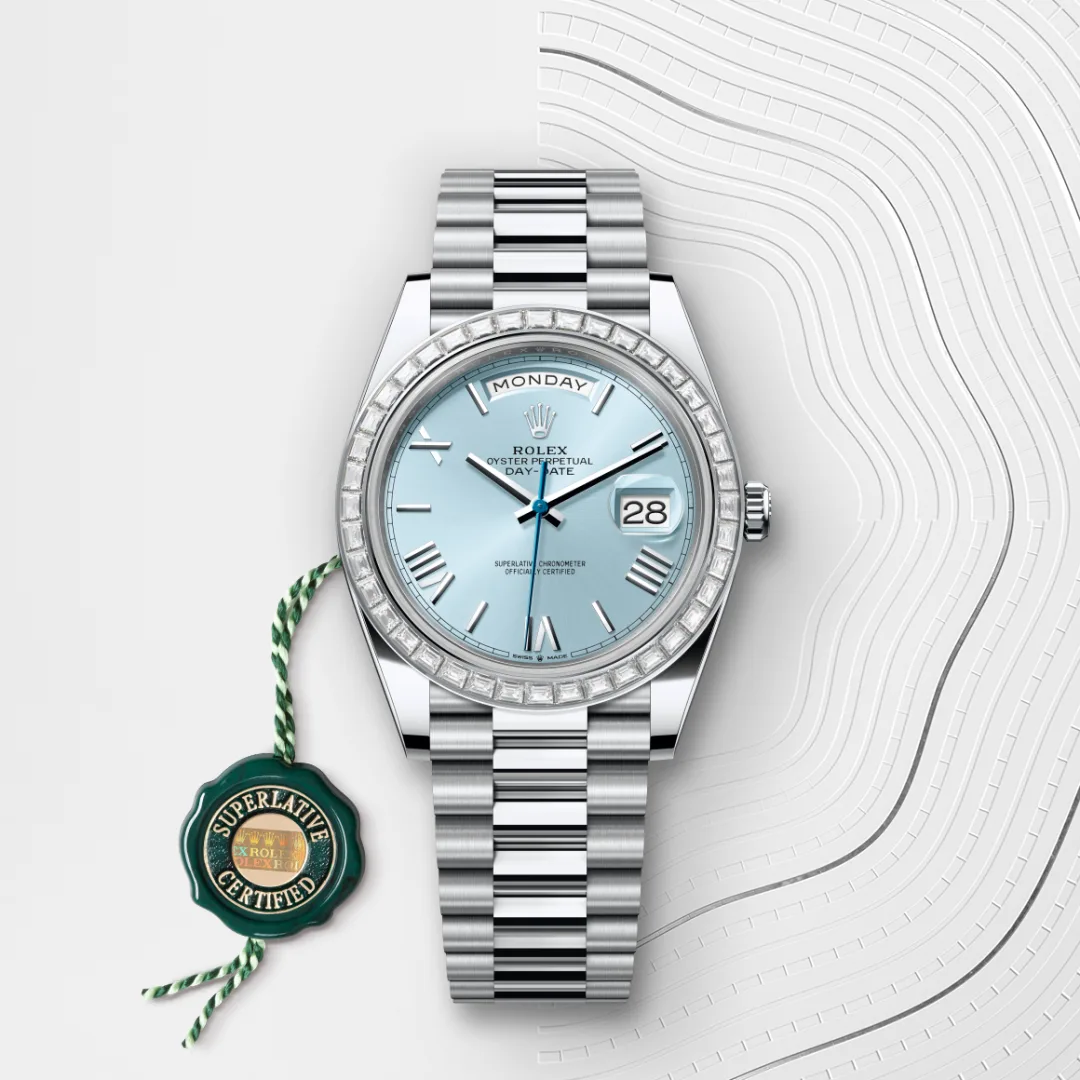 Rolex Day-Date 40 en Platine M228396TBR-0030 chez Maison Prieur