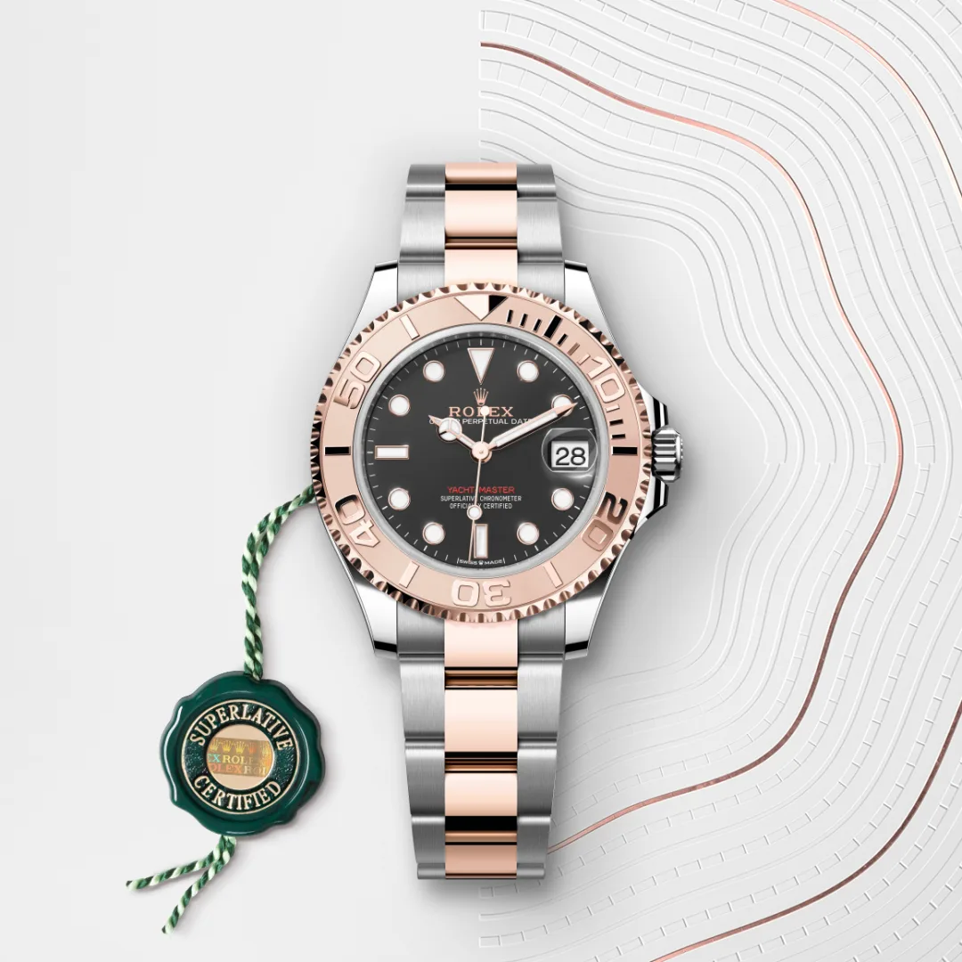 Rolex Yacht-Master 37 en Rolesor Everose – combinaison d’acier Oystersteel et d’or Everose M268621-0004 chez Hardy
