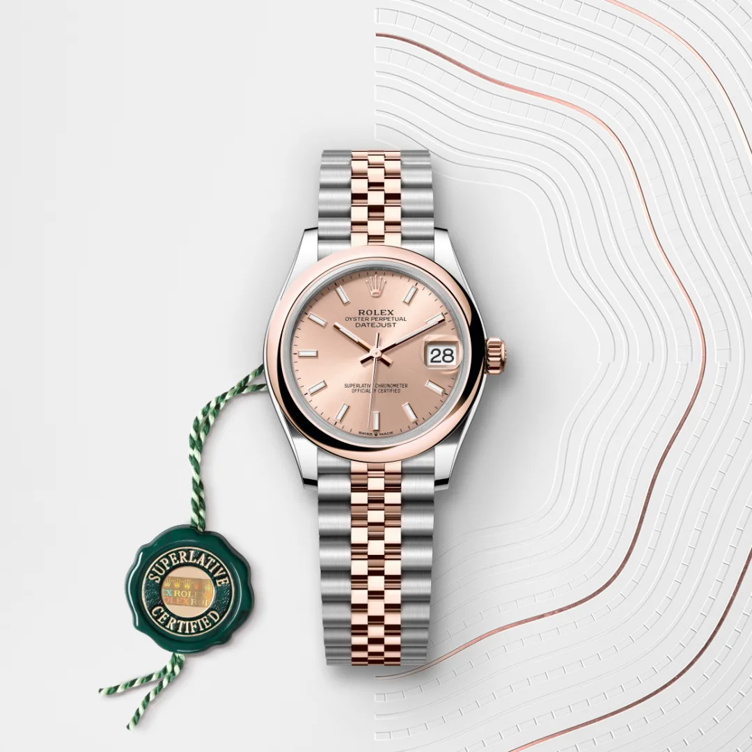 Rolex Datejust 31 en Rolesor Everose – combinaison d’acier Oystersteel et d’or Everose M278241-0010 chez Veron Roques