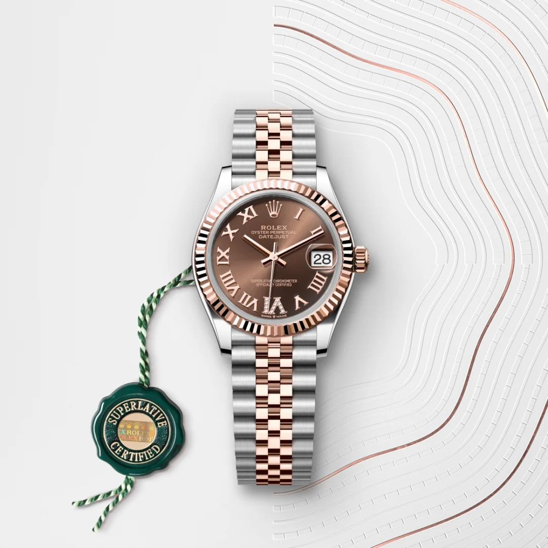 Rolex Datejust 31 en Rolesor Everose – combinaison d’acier Oystersteel et d’or Everose M278271-0004 chez Hardy
