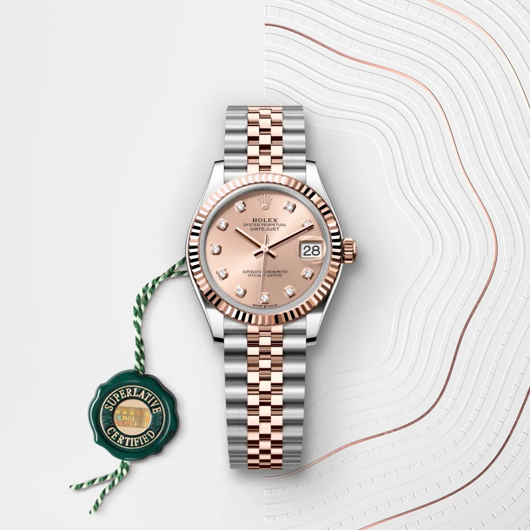 Rolex Datejust 31 en Rolesor Everose – combinaison d’acier Oystersteel et d’or Everose M278271-0024 chez Hardy