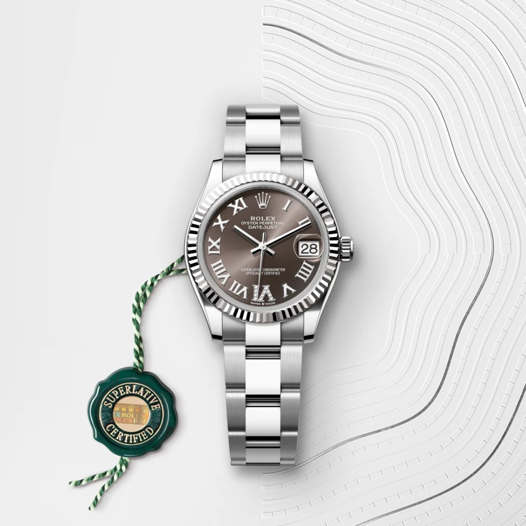 Rolex Datejust 31 en Rolesor gris – combinaison d’acier Oystersteel et d’or gris M278274-0027 chez Dubail