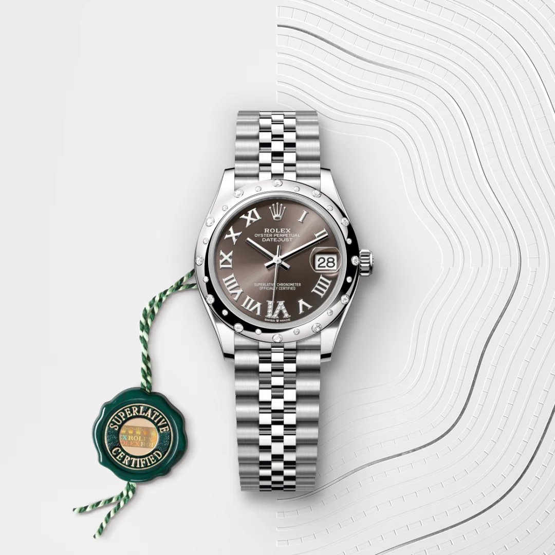 Rolex Datejust 31 in White Rolesor - combination of Oystersteel and white gold M278344RBR-0030 at Dubail