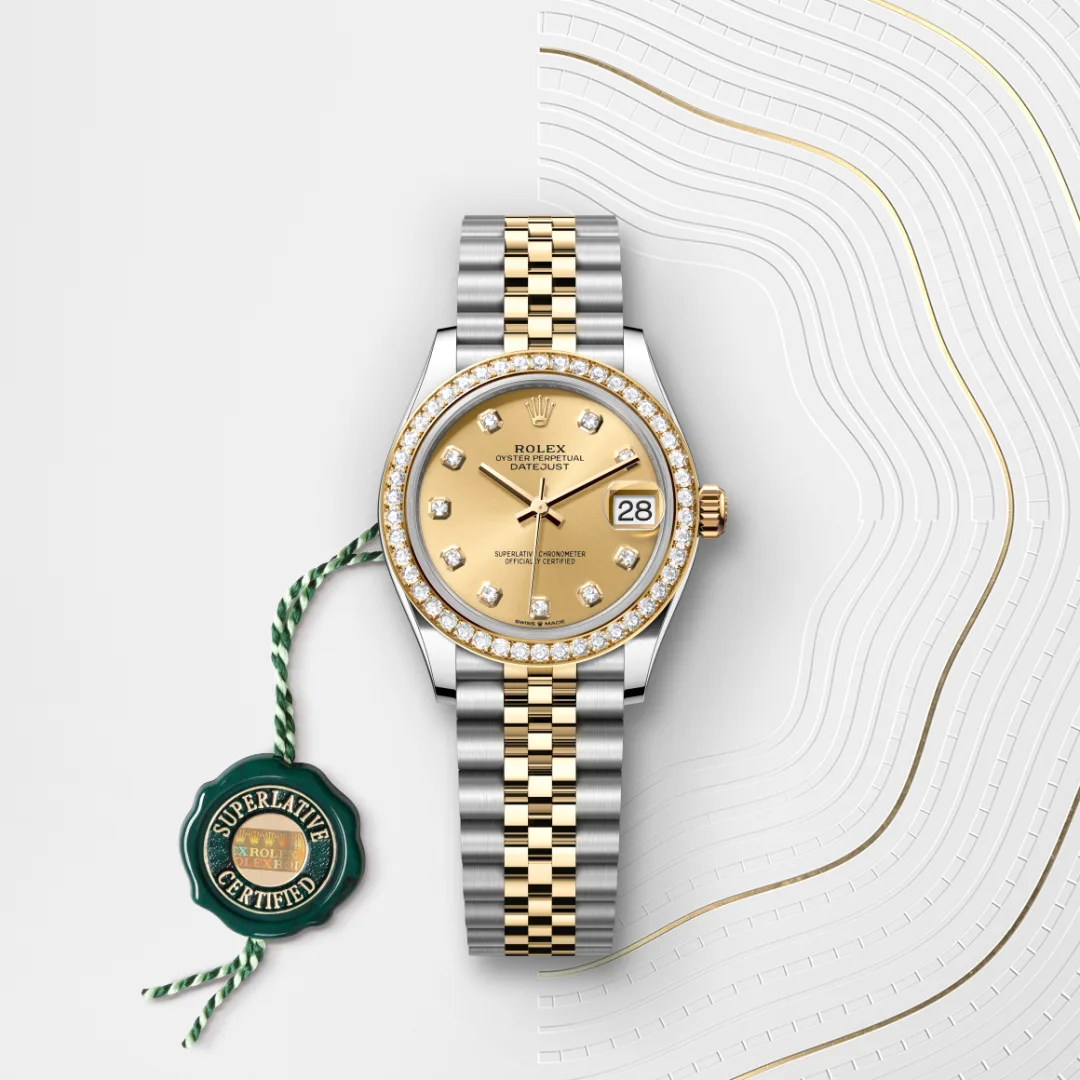 Rolex Datejust 31 en Rolesor jaune – combinaison d’acier Oystersteel et d’or jaune M278383RBR-0026 chez Maison Prieur