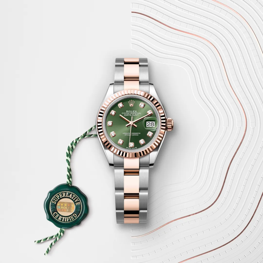 Rolex Lady-Datejust en Rolesor Everose – combinaison d’acier Oystersteel et d’or Everose M279171-0008 chez Lombard Joaillier