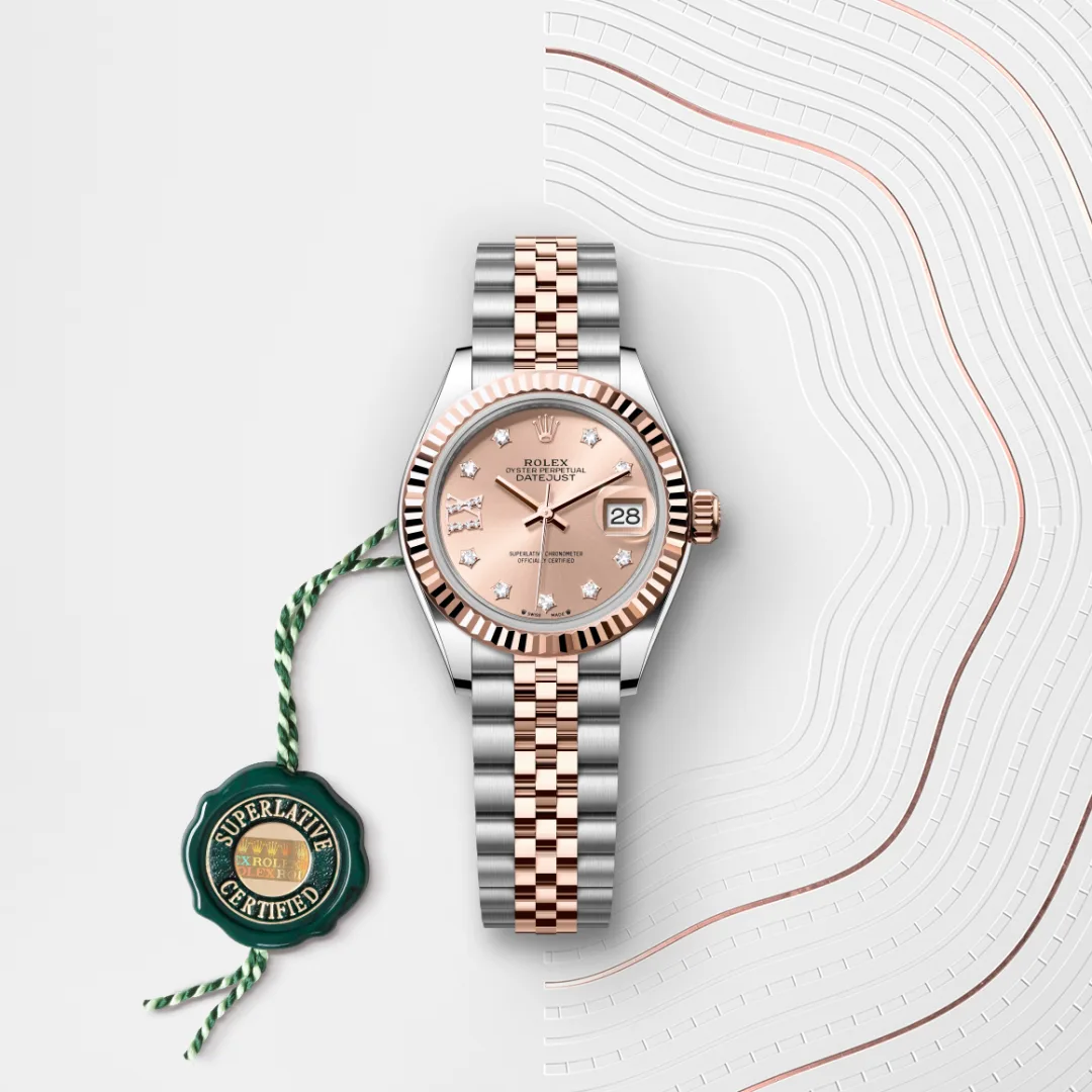 Rolex Lady-Datejust en Rolesor Everose – combinaison d’acier Oystersteel et d’or Everose M279171-0027 chez Hardy