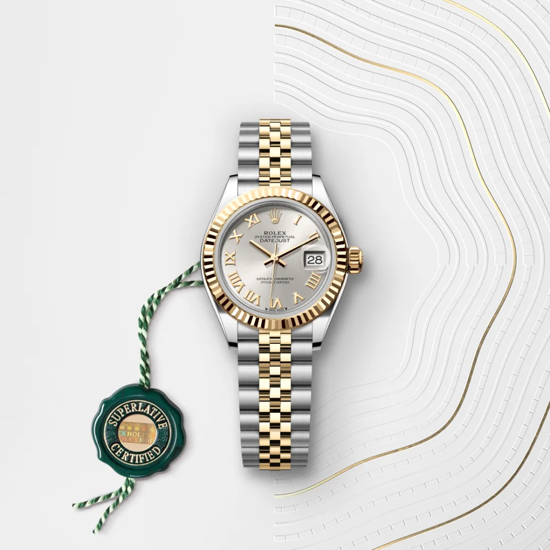 Rolex Lady-Datejust en Rolesor jaune – combinaison d’acier Oystersteel et d’or jaune M279173-0005 chez Hardy