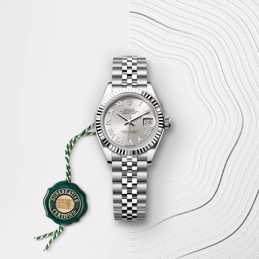 Rolex Lady-Datejust en Rolesor gris – combinaison d’acier Oystersteel et d’or gris M279174-0007 chez Dubail