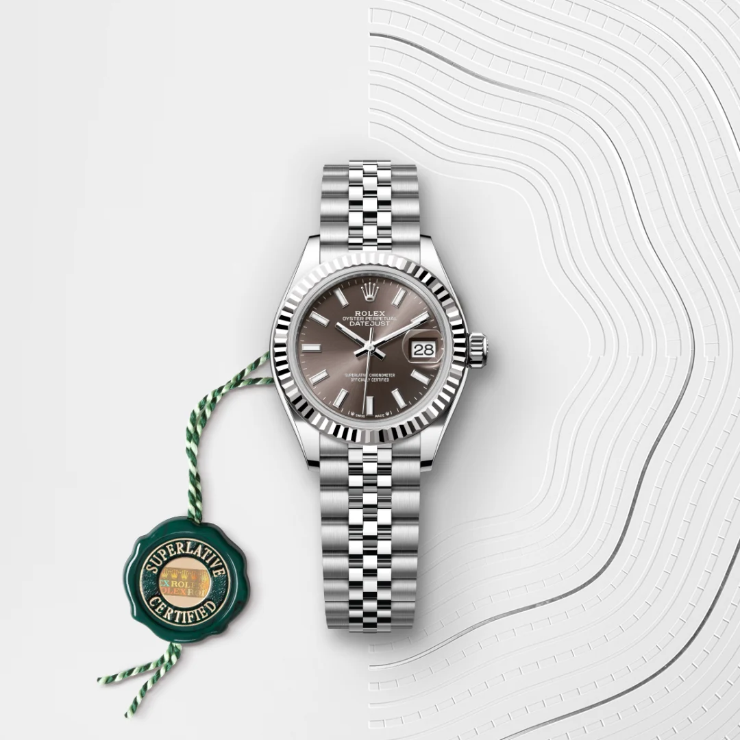 Rolex Lady-Datejust en Rolesor gris – combinaison d’acier Oystersteel et d’or gris M279174-0011 chez Lombard Joaillier