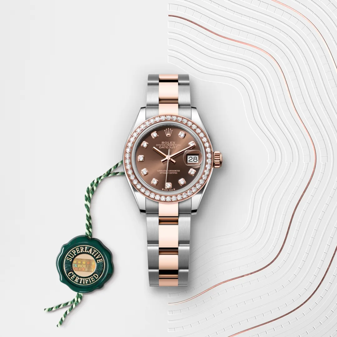 Rolex Lady-Datejust en Rolesor Everose – combinaison d’acier Oystersteel et d’or Everose M279381RBR-0012 chez Bijouterie Mornier