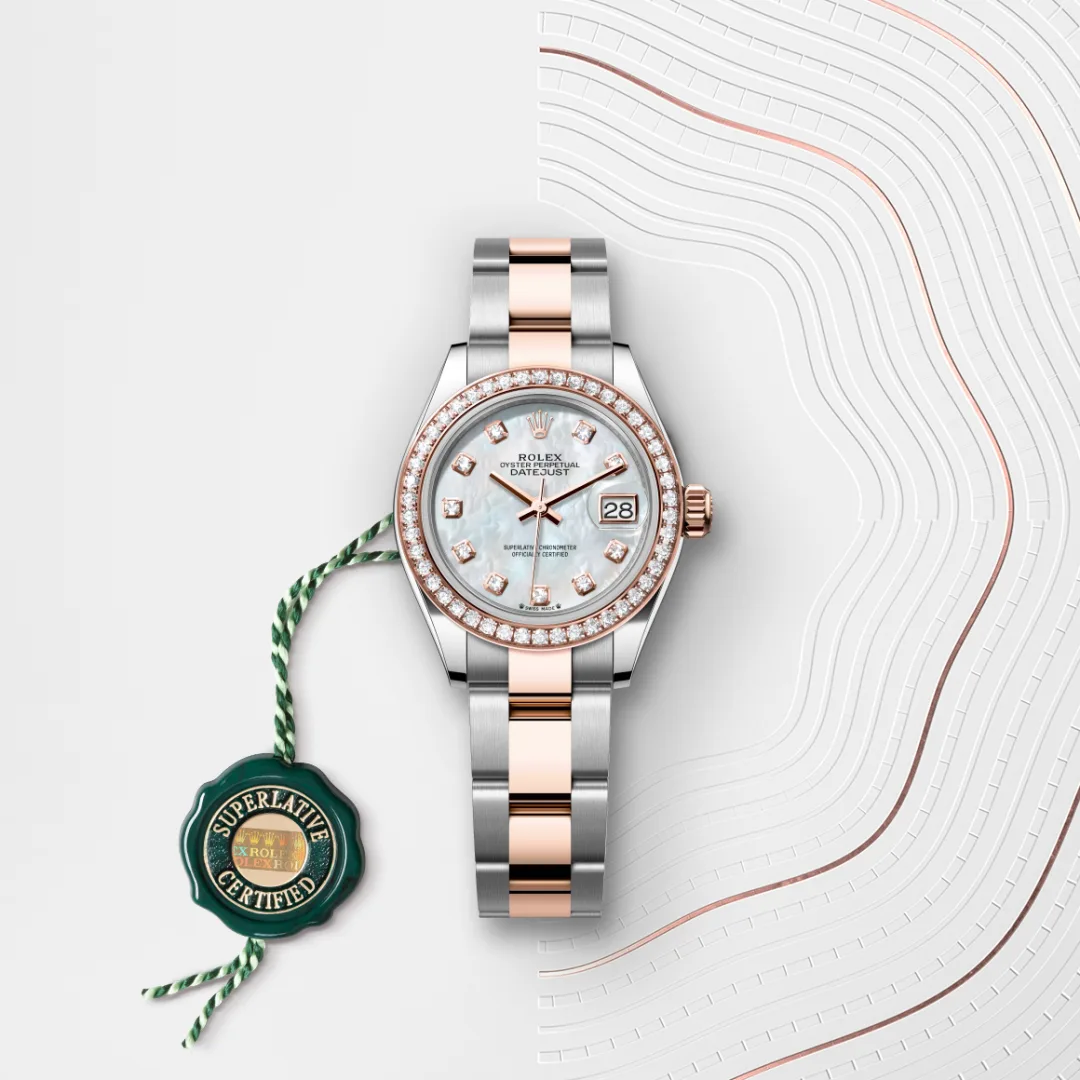 Rolex Lady-Datejust en Rolesor Everose – combinaison d’acier Oystersteel et d’or Everose M279381RBR-0014 chez Dubail