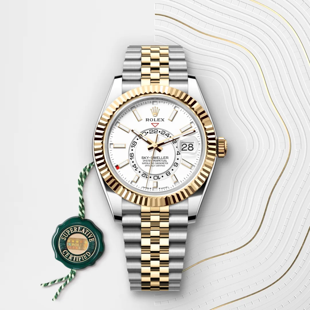 Rolex Sky-Dweller en Rolesor jaune – combinaison d’acier Oystersteel et d’or jaune M336933-0006 chez Ferret