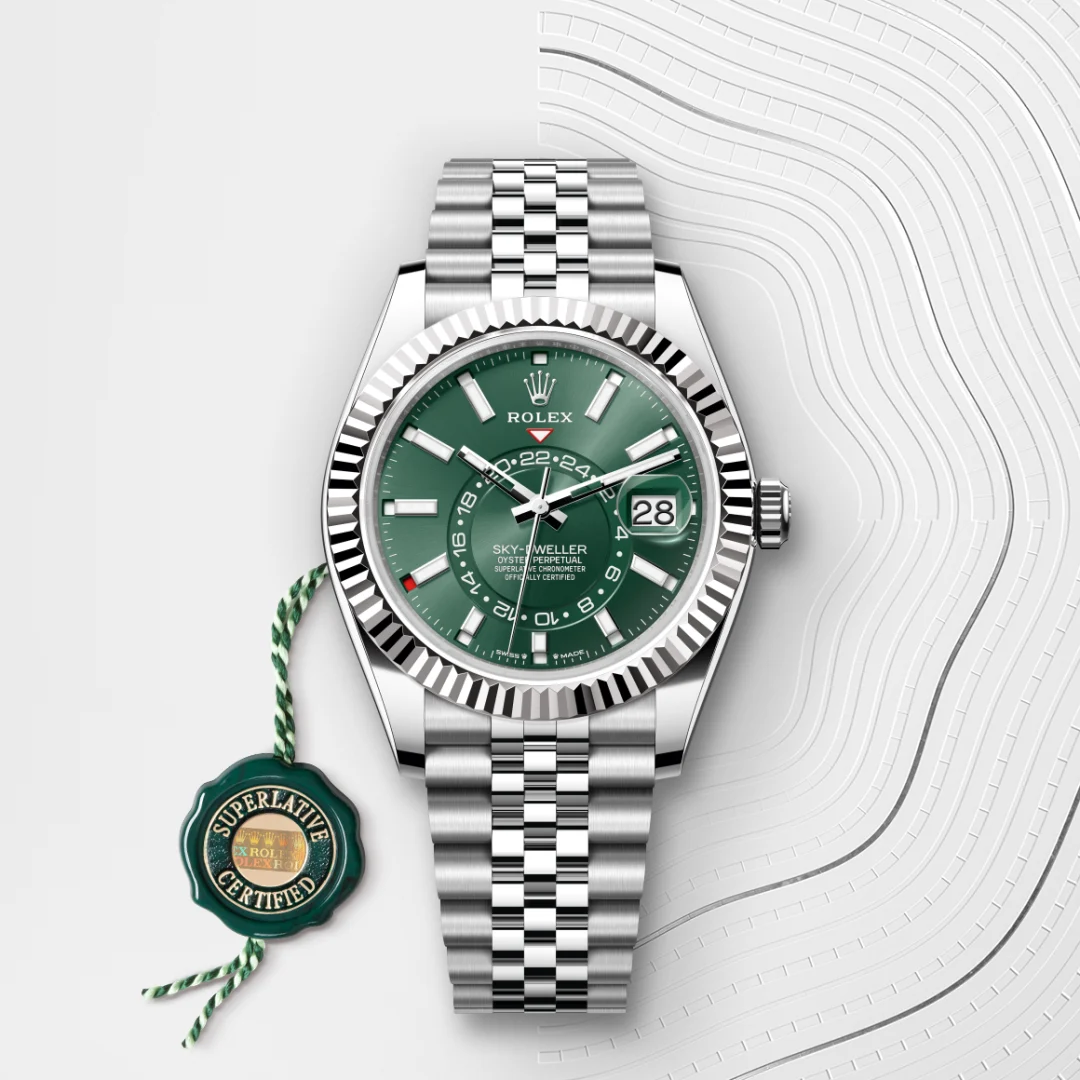 Rolex Sky-Dweller en Rolesor gris – combinaison d’acier Oystersteel et d’or gris M336934-0002 chez Hardy