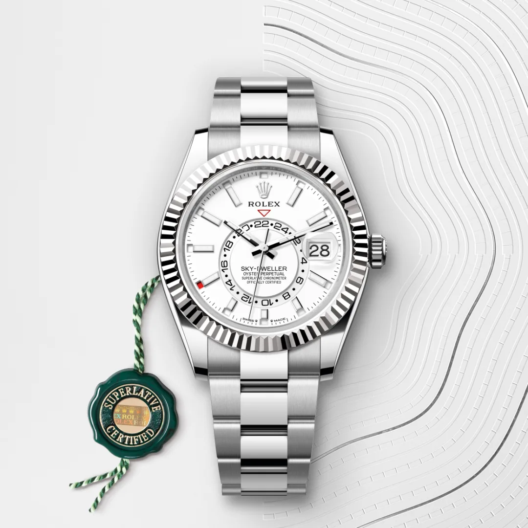 Rolex Sky-Dweller en Rolesor gris – combinaison d’acier Oystersteel et d’or gris M336934-0003 chez Veron Roques