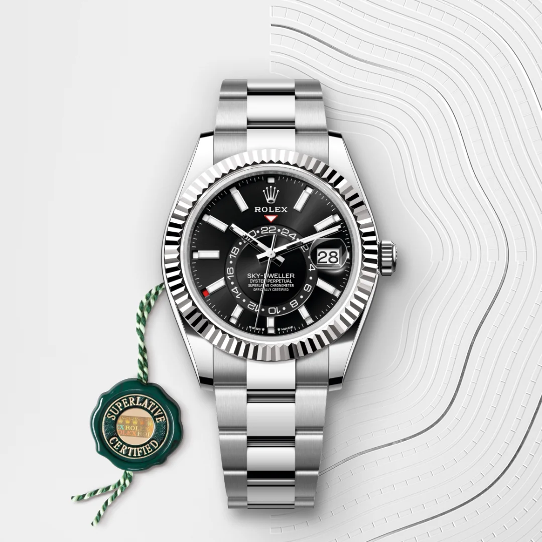Rolex Sky-Dweller en Rolesor gris – combinaison d’acier Oystersteel et d’or gris M336934-0007 chez Ferret