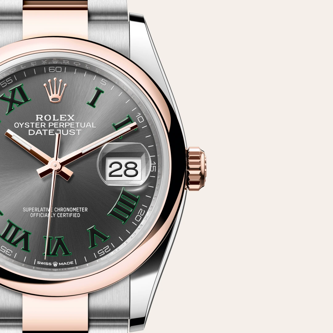 Rolex Datejust 36 en Rolesor Everose – combinaison d’acier Oystersteel et d’or Everose M126201-0030 chez Bijouterie Mornier