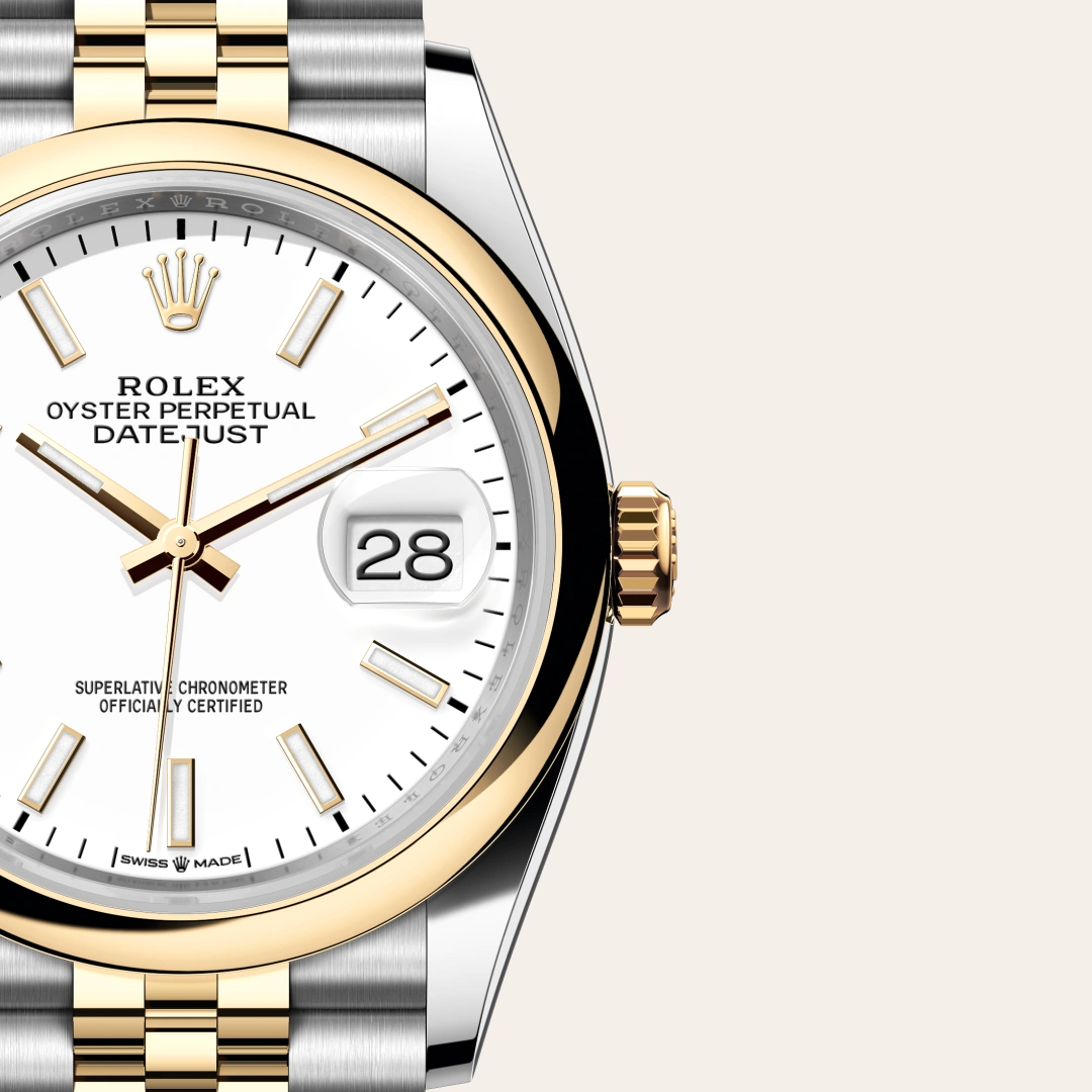 Rolex Datejust 36 en Rolesor jaune – combinaison d’acier Oystersteel et d’or jaune M126203-0019 chez Dubail
