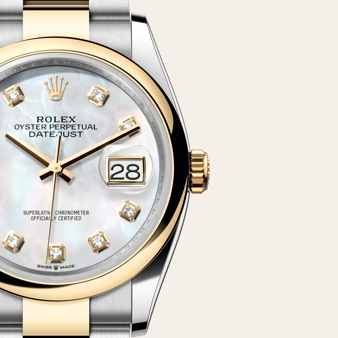 Rolex Datejust 36 en Rolesor jaune – combinaison d’acier Oystersteel et d’or jaune M126203-0024 chez Veron Roques
