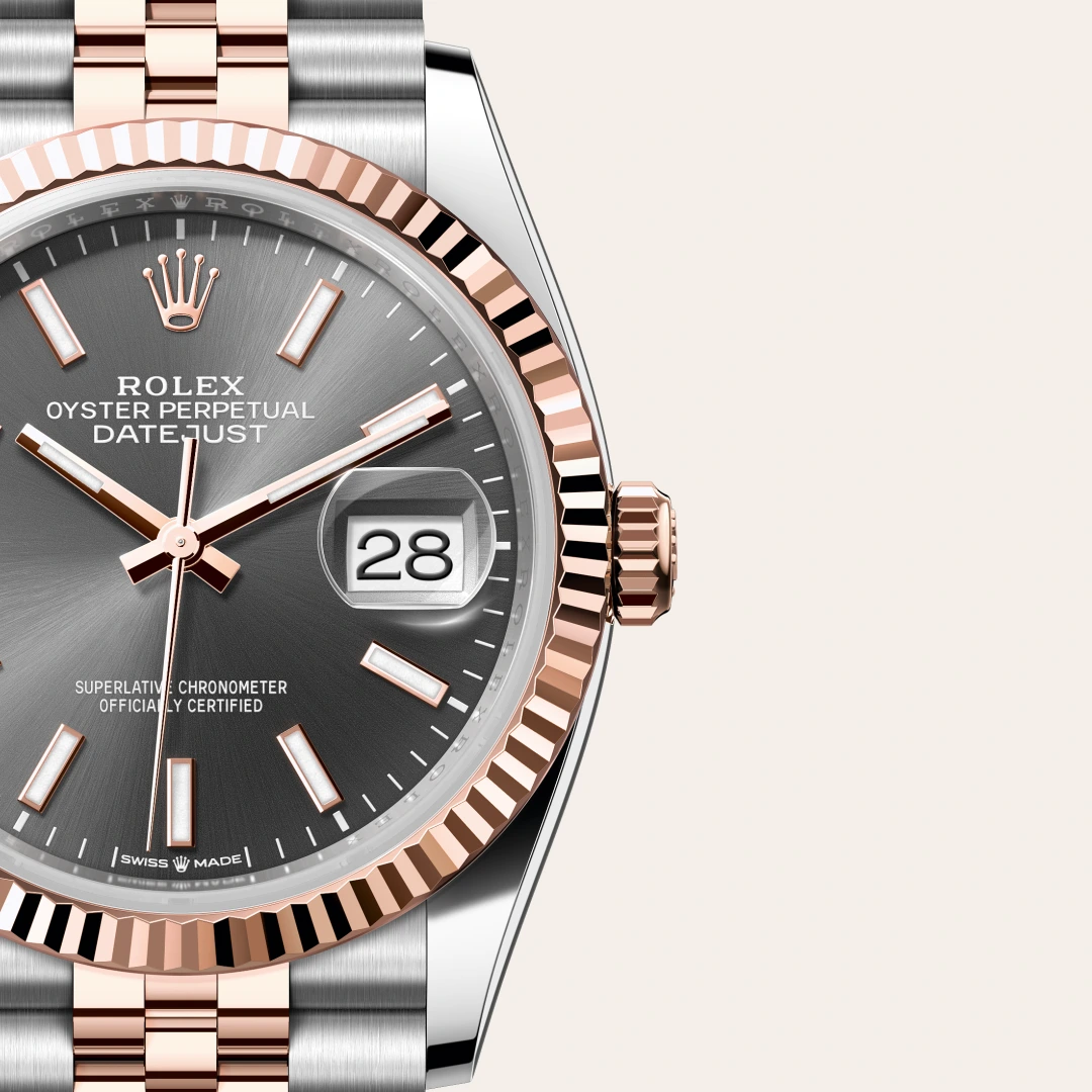 Rolex Datejust 36 en Rolesor Everose – combinaison d’acier Oystersteel et d’or Everose M126231-0013 chez Hardy