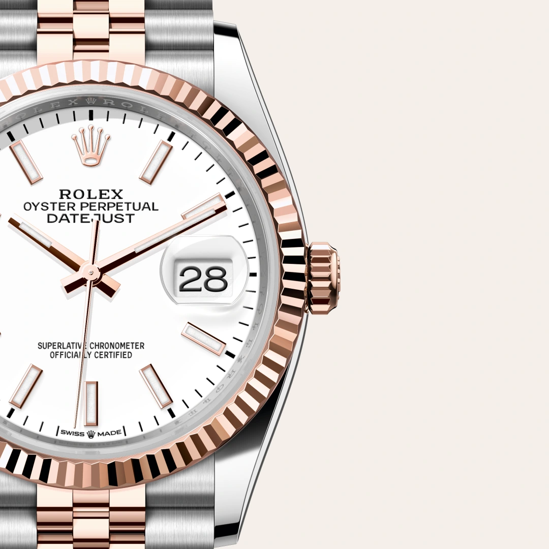 Rolex Datejust 36 en Rolesor Everose – combinaison d’acier Oystersteel et d’or Everose M126231-0017 chez Raynal