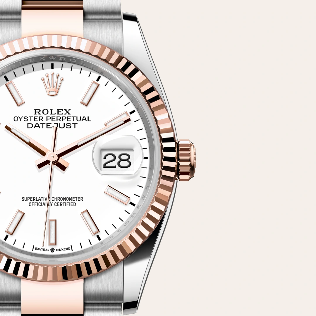 Rolex Datejust 36 en Rolesor Everose – combinaison d’acier Oystersteel et d’or Everose M126231-0018 chez Maison Prieur