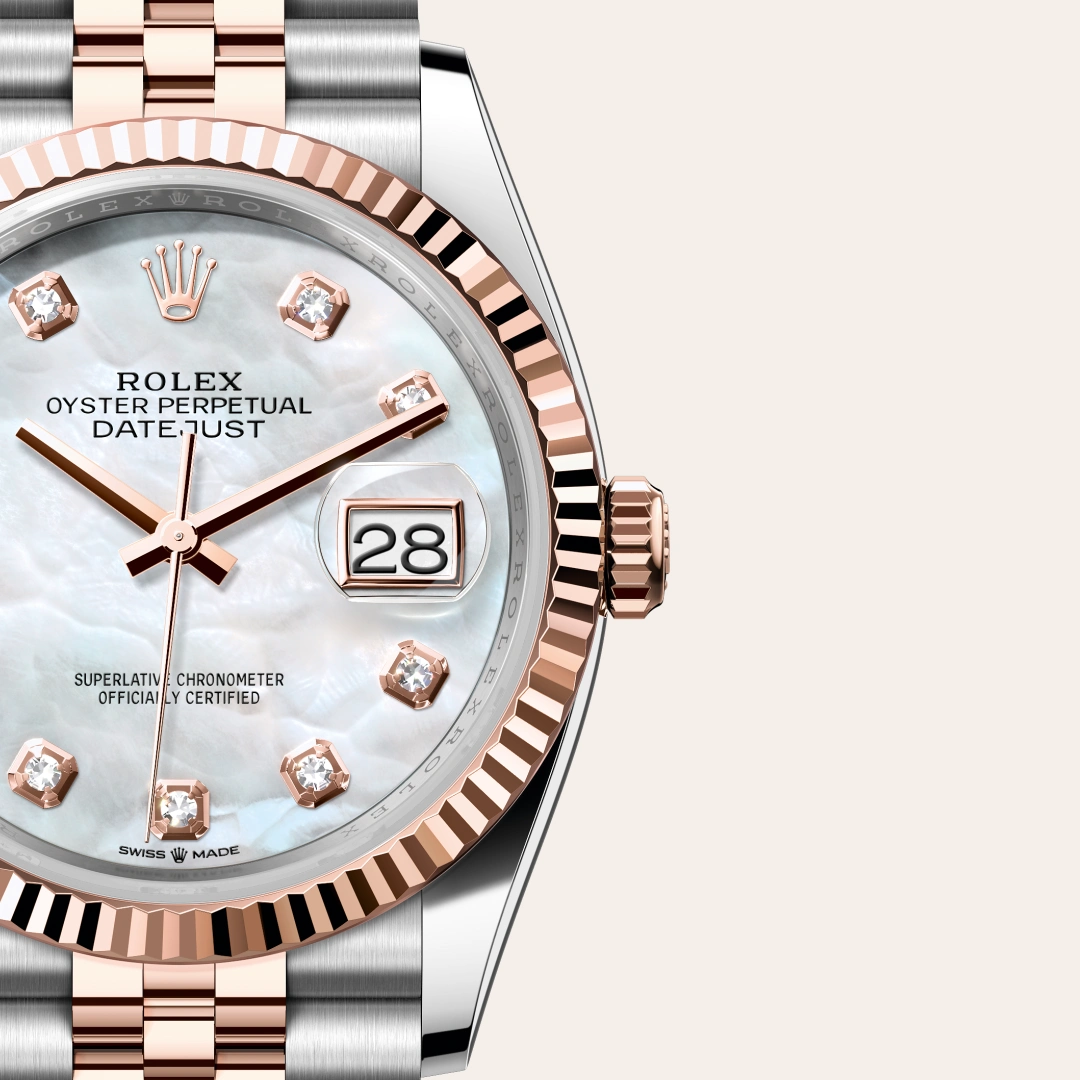 Rolex Datejust 36 en Rolesor Everose – combinaison d’acier Oystersteel et d’or Everose M126231-0021 chez Raynal