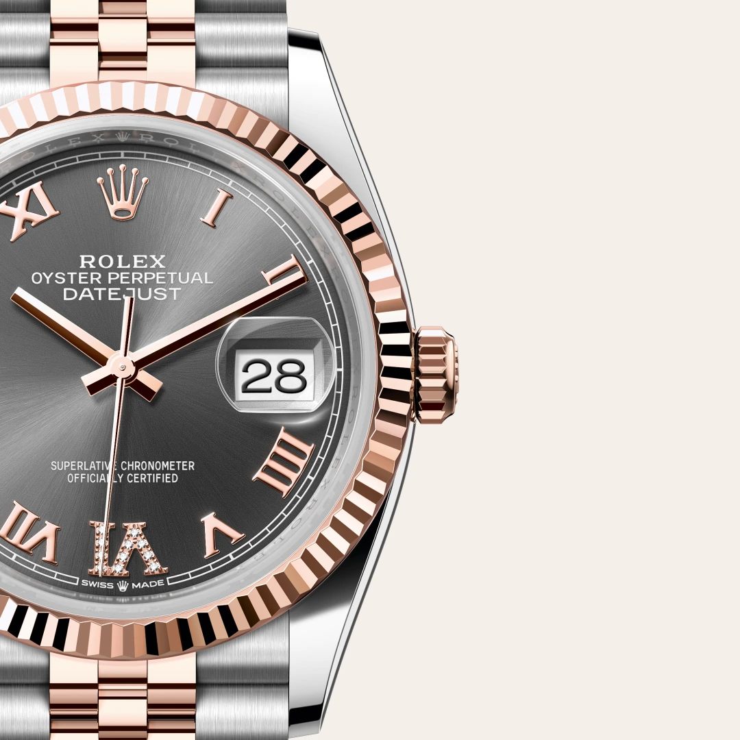 Rolex Datejust 36 en Rolesor Everose – combinaison d’acier Oystersteel et d’or Everose M126231-0023 chez Raynal