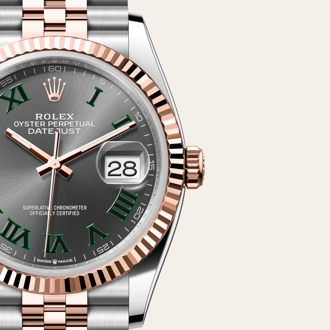 Rolex Datejust 36 en Rolesor Everose – combinaison d’acier Oystersteel et d’or Everose M126231-0029 chez Hardy