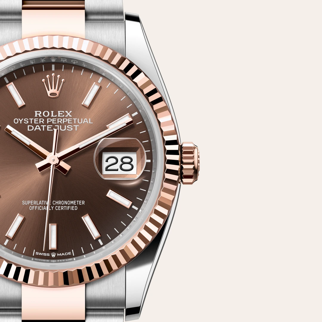 Rolex Datejust 36 en Rolesor Everose – combinaison d’acier Oystersteel et d’or Everose M126231-0044 chez Raynal