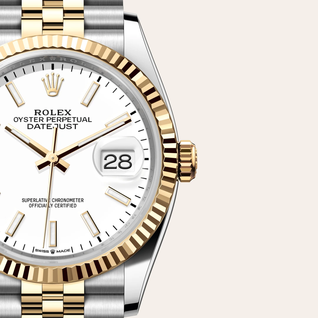 Rolex Datejust 36 en Rolesor jaune – combinaison d’acier Oystersteel et d’or jaune M126233-0019 chez Bijouterie Mornier