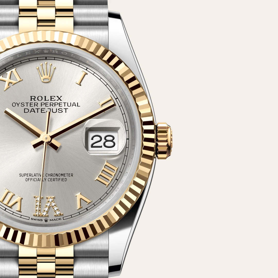 Rolex Datejust 36 en Rolesor jaune – combinaison d’acier Oystersteel et d’or jaune M126233-0031 chez Hardy