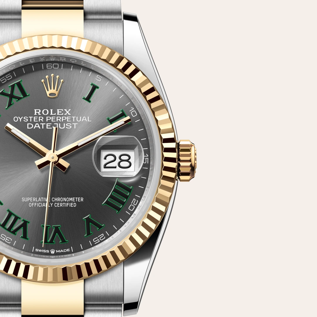 Rolex Datejust 36 en Rolesor jaune – combinaison d’acier Oystersteel et d’or jaune M126233-0036 chez Maison Prieur
