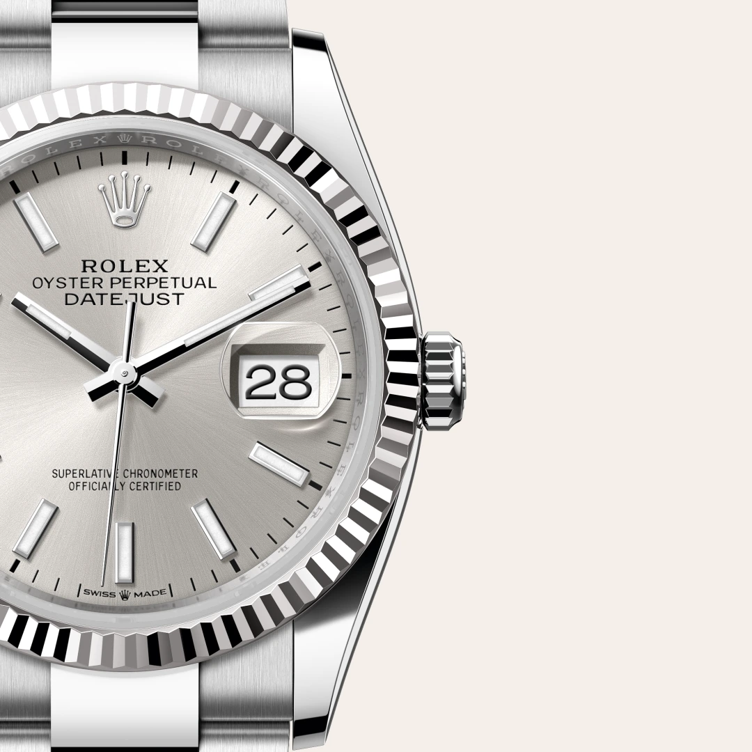 Rolex Datejust 36 en Rolesor gris – combinaison d’acier Oystersteel et d’or gris M126234-0014 chez Frayssinet Joaillier