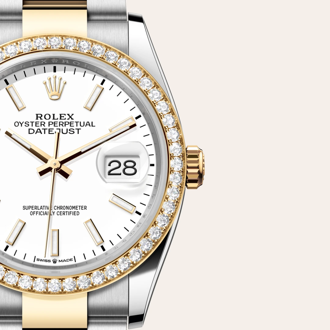 Rolex Datejust 36 en Rolesor jaune – combinaison d’acier Oystersteel et d’or jaune M126283RBR-0006 chez Dubail
