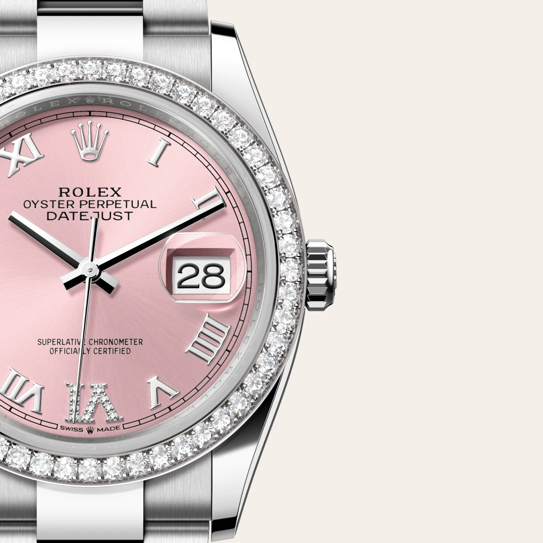 Rolex Datejust 36 en Rolesor gris – combinaison d’acier Oystersteel et d’or gris M126284RBR-0024 chez Frayssinet Joaillier