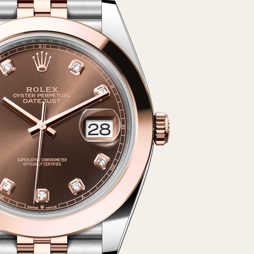 Rolex Datejust 41 en Rolesor Everose – combinaison d’acier Oystersteel et d’or Everose M126301-0004 chez Lombard Joaillier