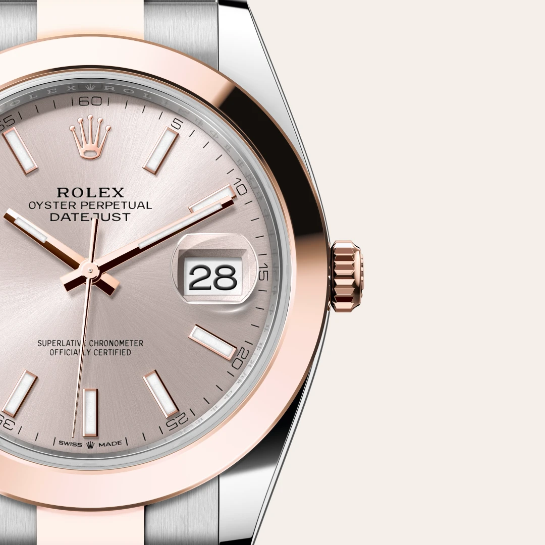 Rolex Datejust 41 en Rolesor Everose – combinaison d’acier Oystersteel et d’or Everose M126301-0009 chez Bijouterie Mornier