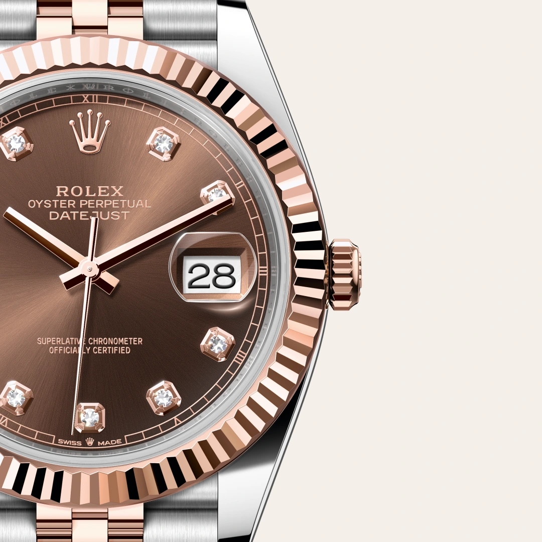 Rolex Datejust 41 en Rolesor Everose – combinaison d’acier Oystersteel et d’or Everose M126331-0004 chez Raynal