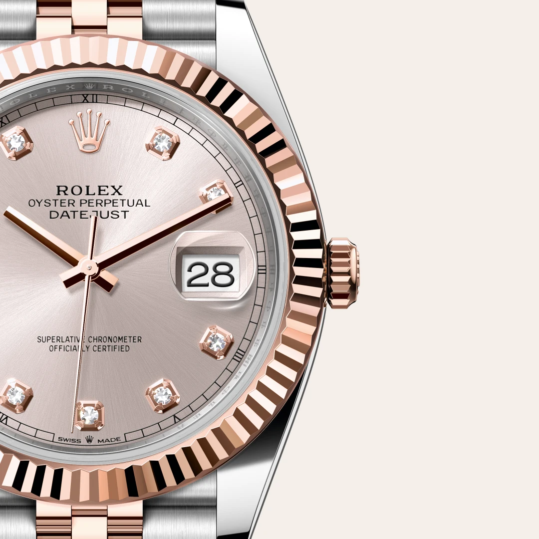 Rolex Datejust 41 en Rolesor Everose – combinaison d’acier Oystersteel et d’or Everose M126331-0008 chez Raynal